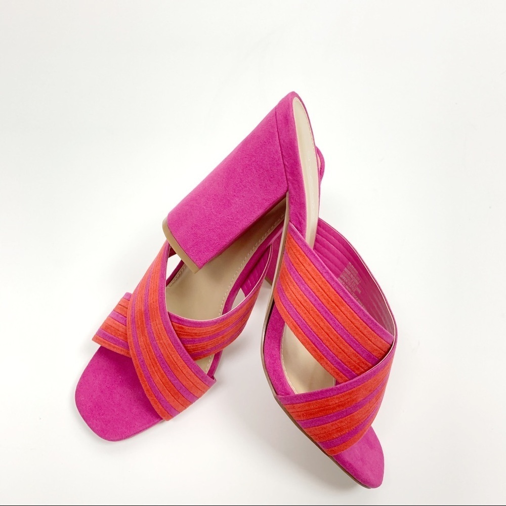 Shoedazzle Mckenna BlockHeeled Pink Sandal Size 7